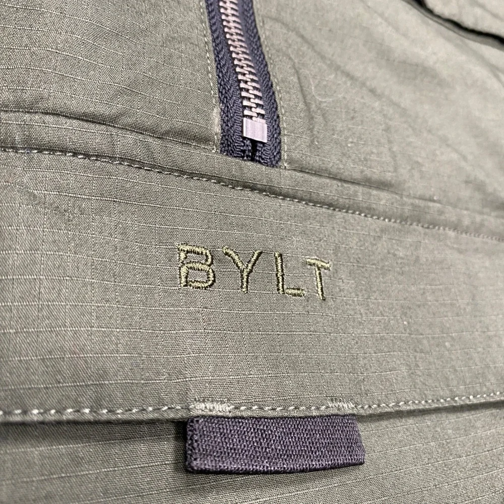 BYLT Division Anorak Mens Large Green Ripstop Hooded Pullover Jacket Utility